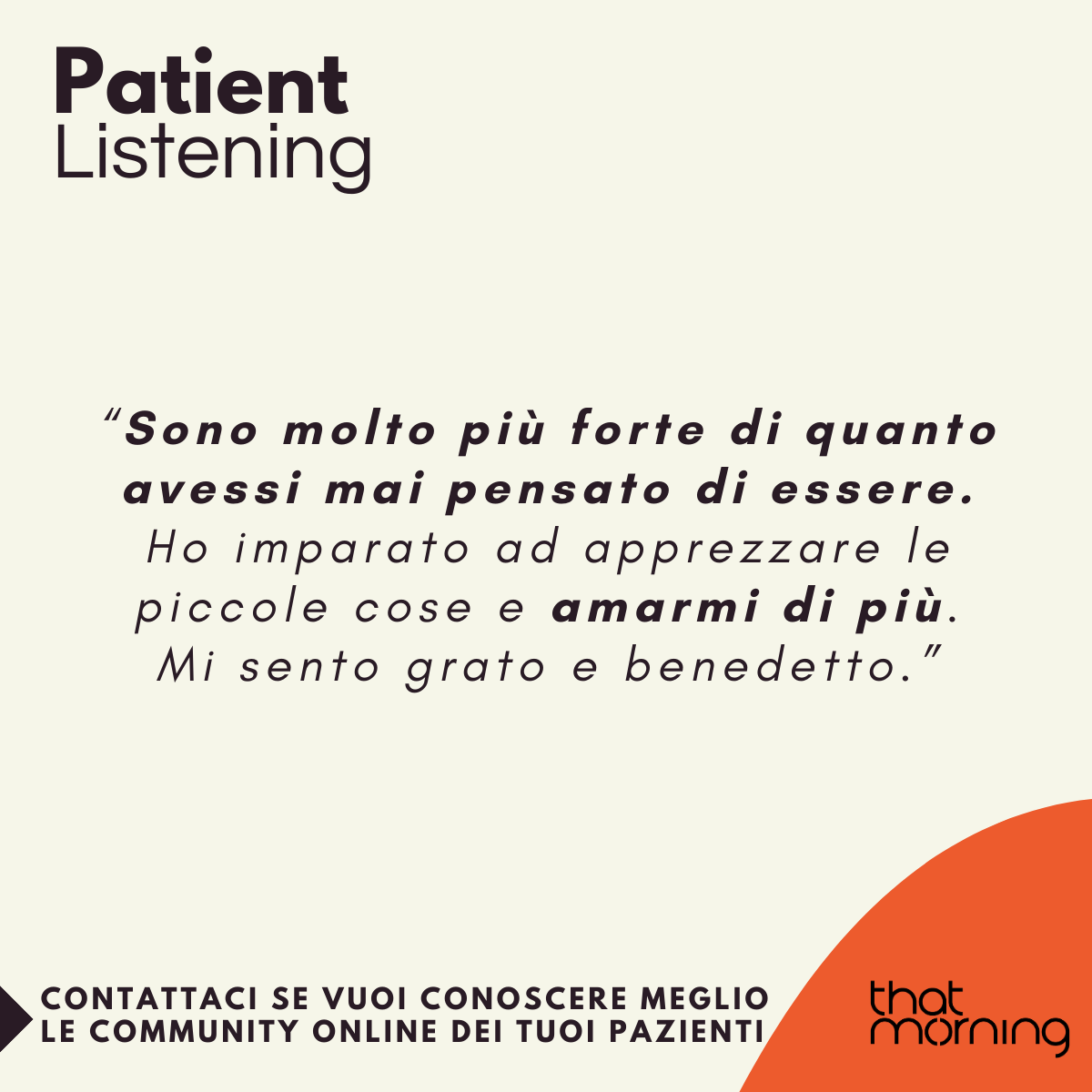 Giornata Mondiale contro il Cancro - Patient Listening (2/5)